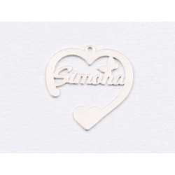 Nume din argint decupate in 3-4 zile cu inima