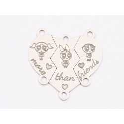 E1923 G Link Ag 925 Puzzle "more than friends" 21x22x0.5mm- 1 buc