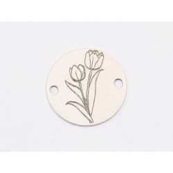 E1963 G Link Ag 925 "Floare stilizata M7" 12mm- 1 buc