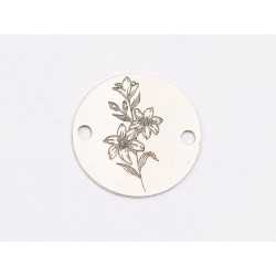 E1965 G Link Ag 925 "Floare stilizata M9" 12mm- 1 buc