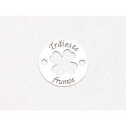 E1977 G Link Ag 925 Trifoi "Traieste frumos" 12.5mm- 1 buc