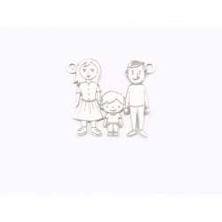 E1722 G Pandantiv Ag 925 Familie (parinti si baietel) 16.7x14.7x0.6mm 1 buc