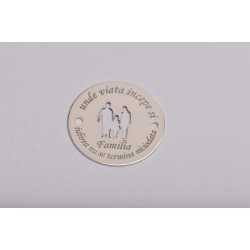 E0149-G-Banut decupat cu parinti si fetita in mijloc cu scris la rotund 16.5mm, 0.33mm