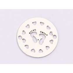 E1638 N Link Ag 925 "Talpite bebe cu inimioare" 13mm, 0.5mm 1 buc