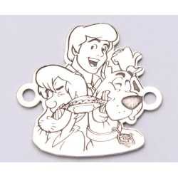 E0632-G-Link argint 925 Scooby Freddy si Shaggy 17x16.5mm 0,5 1 buc