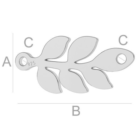 G1843-Link Argint 925 crenguta 16MM-1buc