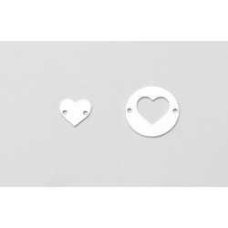 E0597 N Set Linkuri argint 925 cu inima decupata in interior 14mm 0.5mm