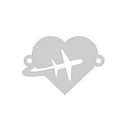 E0087 N Link din argint inima cu avion 17x12 mm 0.5mm E0087 N Link din argint inima cu avion 17x12 mm 0.5mm