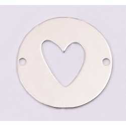 E1210-N-Link argint decupat cu inimioara 15mm, 0.33mm - 1 buc