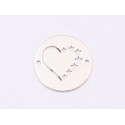 E1786 N Link Ag 925 Heart with Stars , 13mm, 0.5mm 1 buc