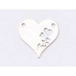 E1494 N - Pandant argint 925 Inima, 15x15mm- 1 buc