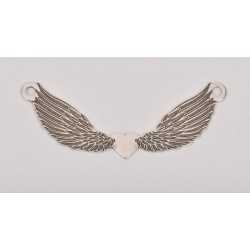 E0160-G-Link argint inimioara si aripi 40mm x 15mm 0.6mm grosime-1 buc