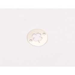 E0269 N Link banut argint 10mm cu trifoi decupat 0.33mm