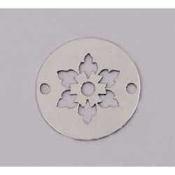 E1160-N-Link din argint decupat cu floare, 12mm 0.33mm E1160-N-Link din argint decupat cu floare, 12mm 0.33mm