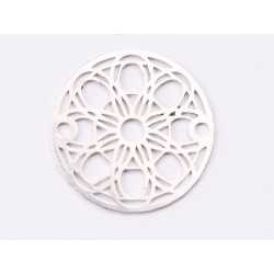 E1488 N - Link argint 925 Floare filigranata model 5, 14mm- 1 buc