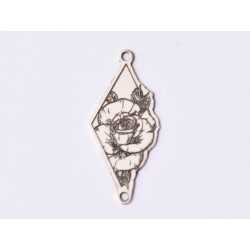 E1563 G Link argint "Trandafir" 23.5x11mm, 0.5mm 1 buc