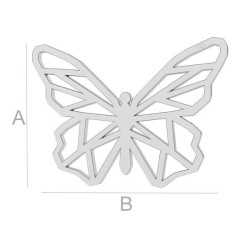 G0256-Link argint 925 Fluture model stilizat 22.70MM-1 buc G0256-Link argint 925 Fluture model stilizat 22.70MM-1 buc