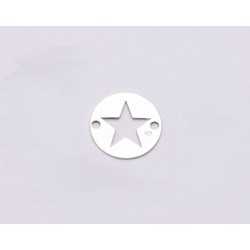 E0594 N Link banut argint decupat cu stea 10mm 0.33mm 1buc