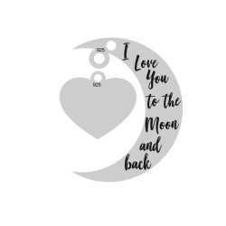 E0026-G-Semiluna cu inimioara I Love You to the Moon and Back 20mm x 15mm 0.33mm