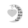 E0026-G-Semiluna cu inimioara I Love You to the Moon and Back 20mm x 15mm 0.33mm