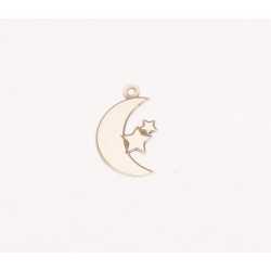 E0202-G-Pandant semiluna si stele din argint 925 15x9mm-0.5mm-1 buc