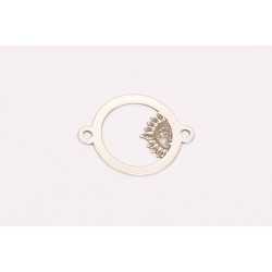 E0250-G-Link decupat "Sun" din Ag 925 19x15x0.5mm-1buc