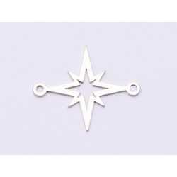 E0848-N-Link argint 925 Steaua nordului 19*15MM 0.5MM grosime