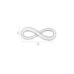 G0792-G-Charm link infinit din argint 16x6mm 1 bucata