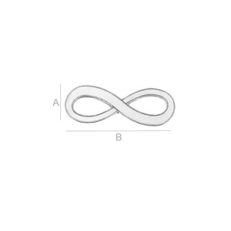 G0792-G-Charm link infinit din argint 16x6mm 1 bucata