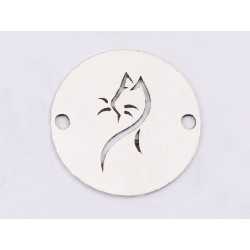 E1380-N-Link banut din argint Pisica-model stilizat, 12mm 0.4mm - 1 buc
