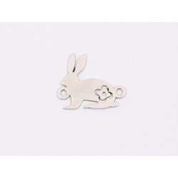E1983 N Nume din Argint 925 iepuras cu model floral 13x15.5mm , - 1 buc