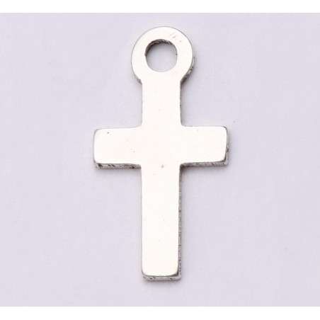 E0658-N- Charm cruciulita argint 12*6mm 0.6mm grosime 1 buc