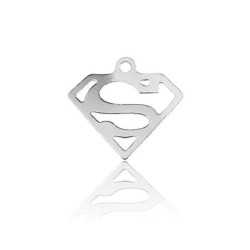G0906-N-Charm superman argint 925 14x12mm 0.4MM