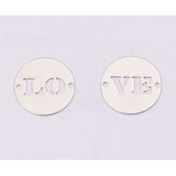 E1211-N-Set link din argint LOVE 14mm 0.33mm - 1 buc