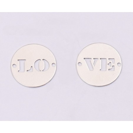 E1211-N-Set link din argint LOVE 14mm 0.33mm - 1 buc