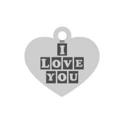 E0053-G-Inima din argint I LOVE YOU 16mm x 15mm 0.33mm