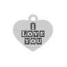 E0053-G-Inima din argint I LOVE YOU 16mm x 15mm 0.33mm