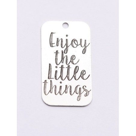 E0733-G-Tag argint 925 28*15mm Enjoy the little things 0.3mm- 1 buc