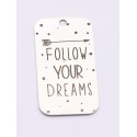 E0738-G-Tag argint 925 28*15mm Follow you Dreams 1 buc