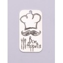 E0743-G-Tag argint 925 28*15mm Bon Appetit 1 buc