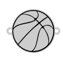 E0473 G Link din argint 925 minge de basketball 16.5x20mm 0.4mm