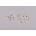 E0154-N-Banut 16.5mm decupat in forma de avion + charm avion