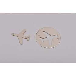 E0154-N-Banut 16.5mm decupat in forma de avion + charm avion E0154-N-Banut 16.5mm decupat in forma de avion + charm avion