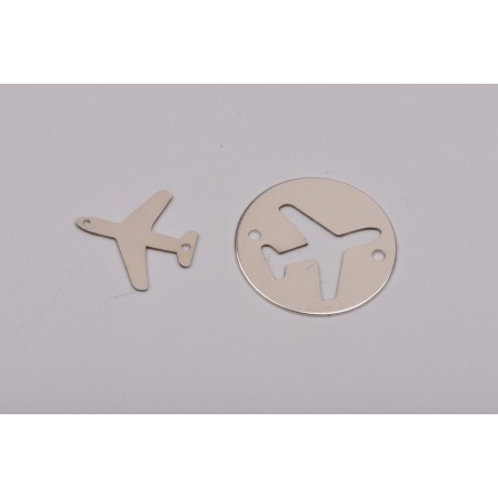 E0154-N-Banut 16.5mm decupat in forma de avion + charm avion