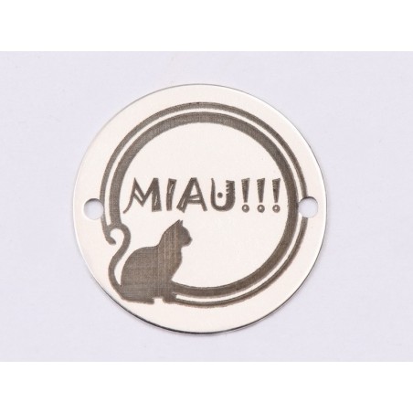 E1527 GS Link argint "MIAU!!!" 16.5mm, 0.3mm 1 buc