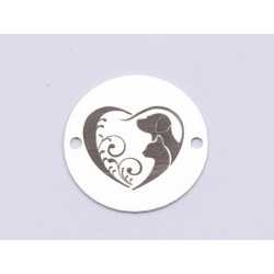 E0512-GS-Link rotund argint 925 Caine si pisica v2 1 buc