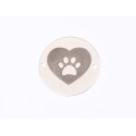 E1611 GS Banut Ag 925 "Paw print inside heart" 16.5mm, 0.3mm 1 buc