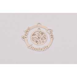 S119-N-Pandant compus personalizabil cu 1-4 nume decupate-diametru aprox 30 mm-1 buc