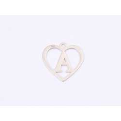 E1391 N Charm initiala cu inimioara 12.5x12.5x0.4 mm