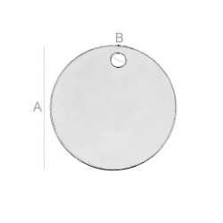 G1845-N-Charm banut argint cu o gaura 9mm 0.5mm